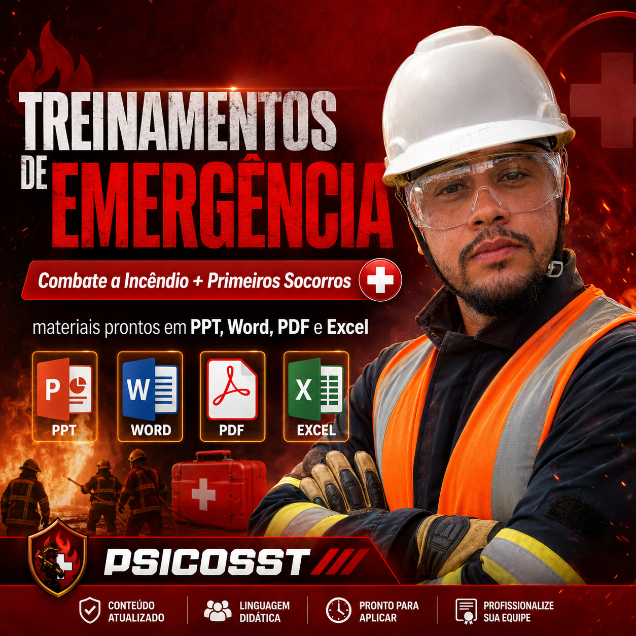 Treinamentos de emergência, combate a incêndio e primeiros socorros